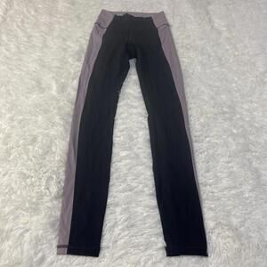 Gilly Hicks Womens Leggings Black Purple Size XSmall Athletic Gym Yoga Workout